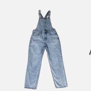American Eagle Mom Overall Denim Jeans Size 10 Short Light Wash